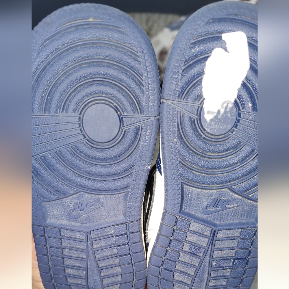 Toddlers Baby Nike Air Jordan 1 Retro High OG (TD) NAVY/WHITE (FD1413 401) - Picture 4 of 8